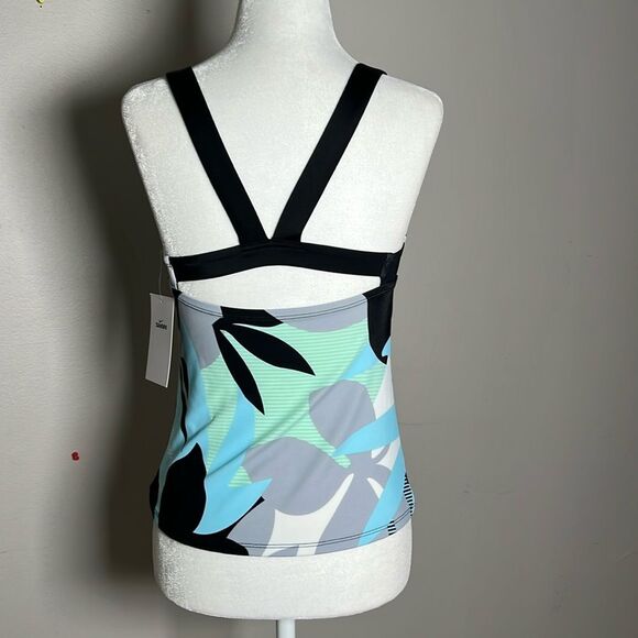 NIKE Women’s Mesh Floral Print V-Back 2-Piece Tankini Swim Set - Picture 4 of 13